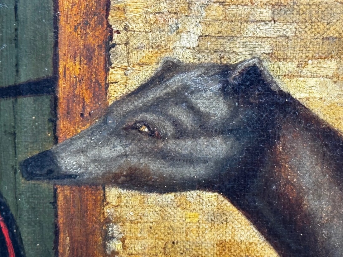 19th Century Oil Painting Prized Greyhound Racing Champion After Edwin Landseer - 13