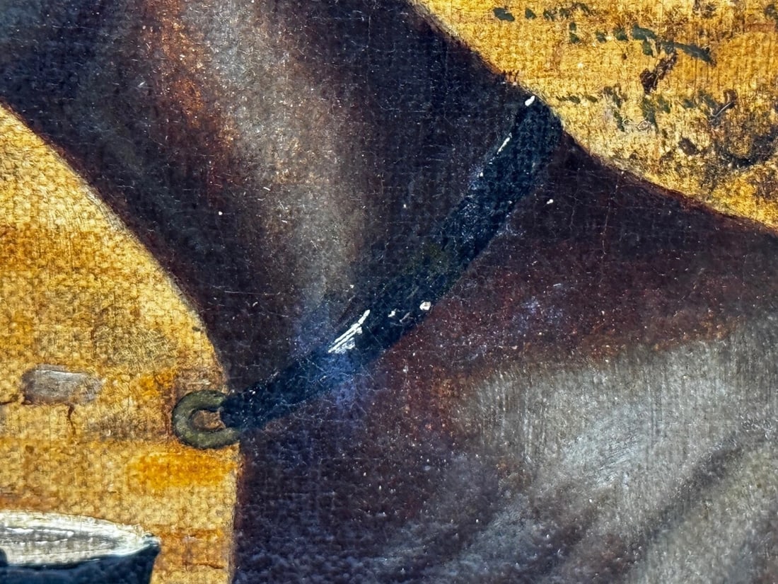19th Century Oil Painting Prized Greyhound Racing Champion After Edwin Landseer - 14