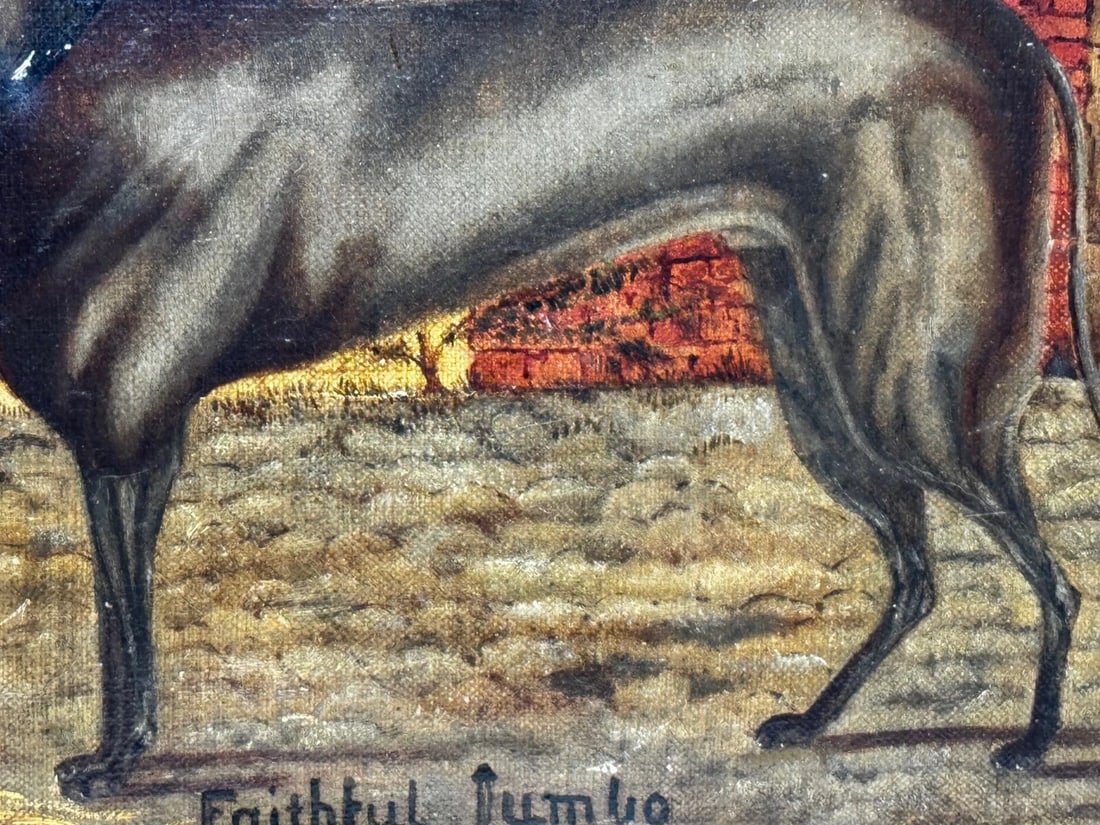 19th Century Oil Painting Prized Greyhound Racing Champion After Edwin Landseer - 15