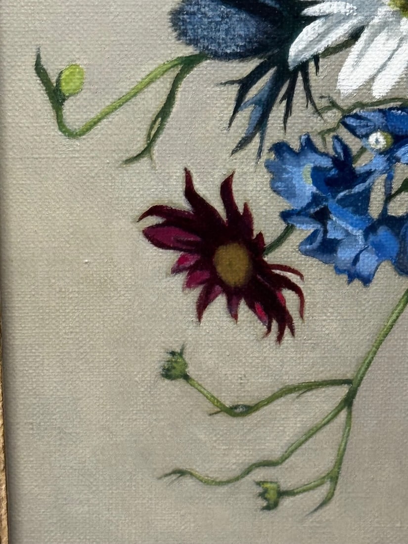 Scottish Oil Painting Wild Flowers Heather Thistles Daisies By Dan Ferguson ROI - 15