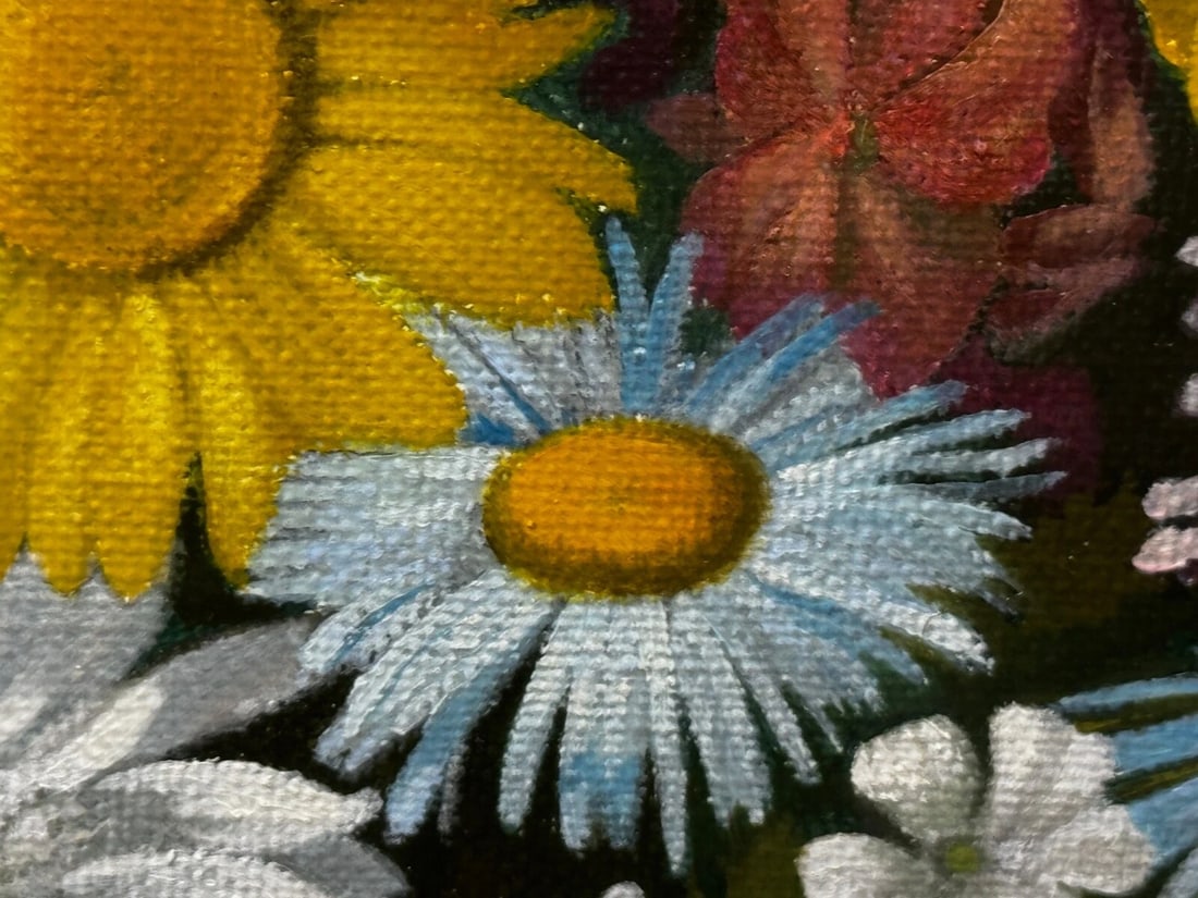 Scottish Oil Painting Wild Flowers Heather Thistles Daisies By Dan Ferguson ROI - 18