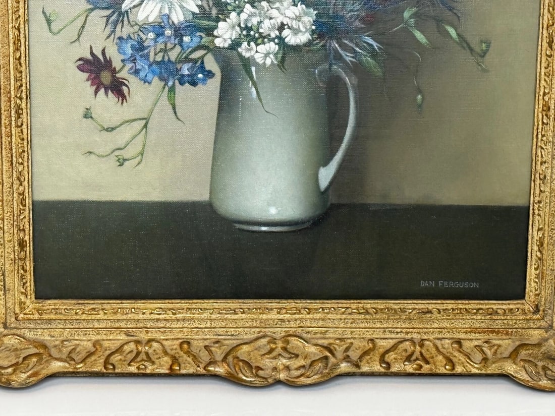 Scottish Oil Painting Wild Flowers Heather Thistles Daisies By Dan Ferguson ROI - 5