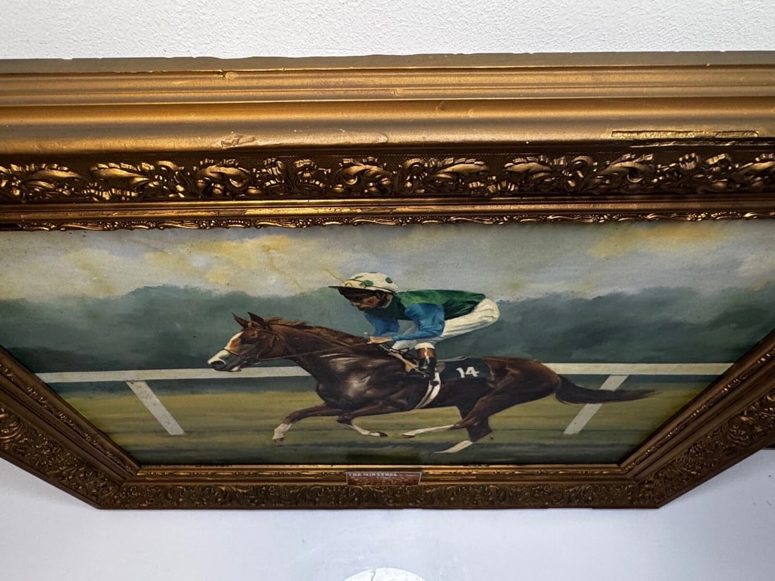 Oil Painting The Minstrel Chestnut Colt Epsom Derby 1977 Jockey Lester Piggott - 10