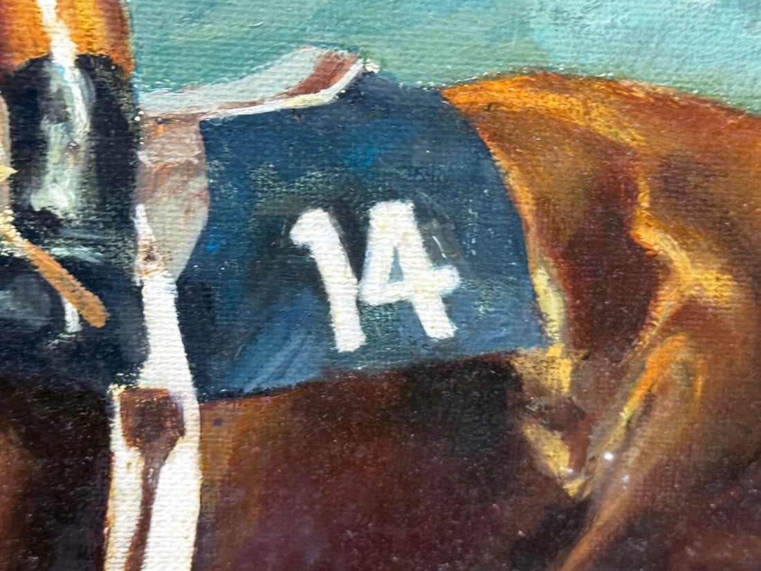 Oil Painting The Minstrel Chestnut Colt Epsom Derby 1977 Jockey Lester Piggott - 15