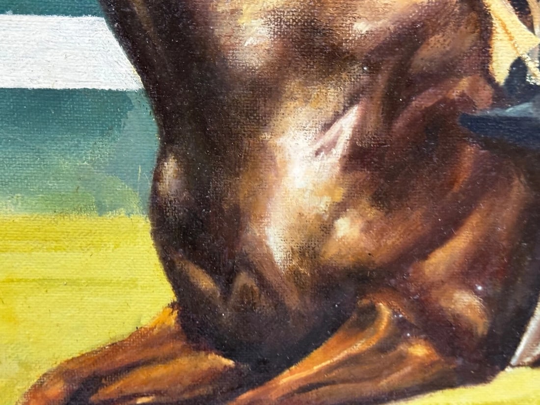 Oil Painting The Minstrel Chestnut Colt Epsom Derby 1977 Jockey Lester Piggott - 16