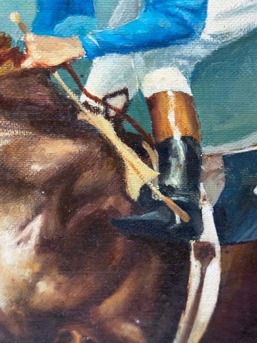 Oil Painting The Minstrel Chestnut Colt Epsom Derby 1977 Jockey Lester Piggott - 17