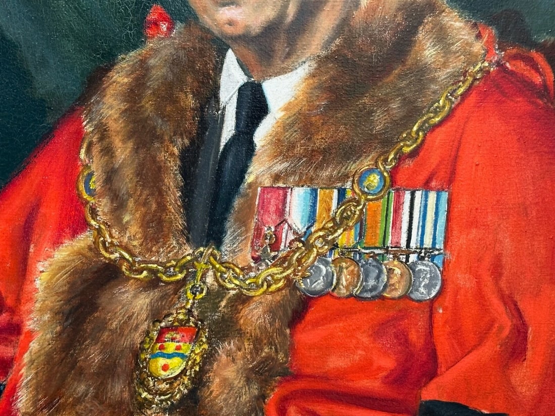 Oil Painting Mayor Of Maidstone Frederick Leslie Wallis by Bernard Hailstone - 13