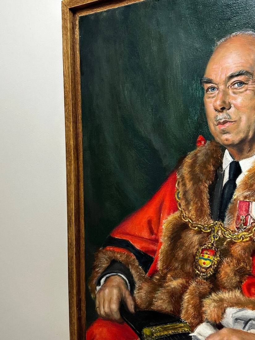 Oil Painting Mayor Of Maidstone Frederick Leslie Wallis by Bernard Hailstone - 5
