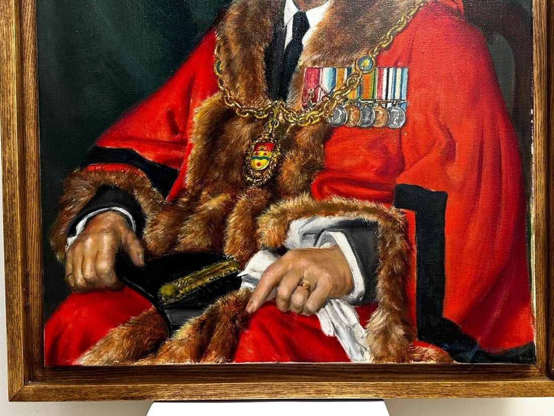 Oil Painting Mayor Of Maidstone Frederick Leslie Wallis by Bernard Hailstone - 6