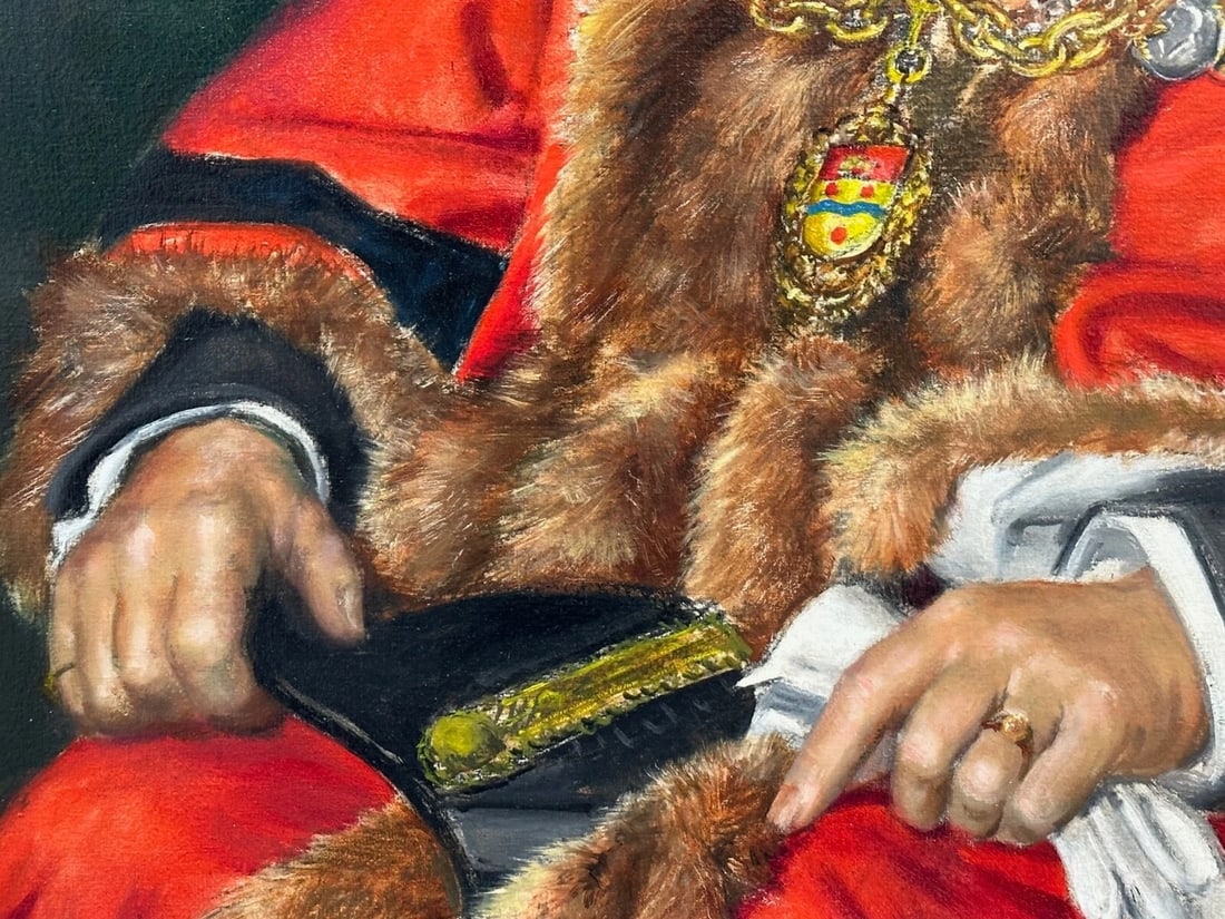 Oil Painting Mayor Of Maidstone Frederick Leslie Wallis by Bernard Hailstone - 9