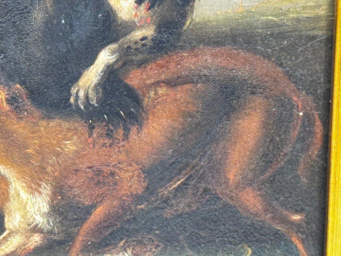 19th Century Manner of Richard Ansdell "At Bay: A Bear and Hounds Mortal Combat" - 10