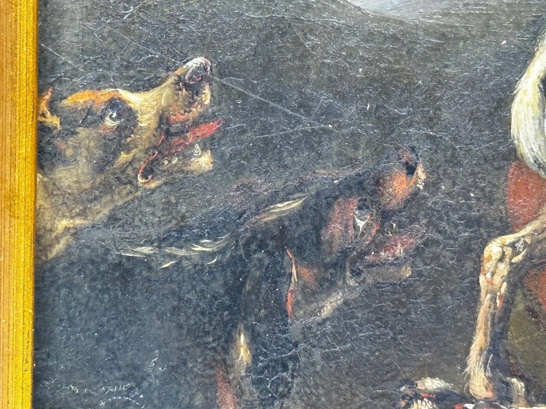 19th Century Manner of Richard Ansdell "At Bay: A Bear and Hounds Mortal Combat" - 17