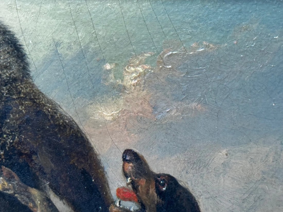 19th Century Manner of Richard Ansdell "At Bay: A Bear and Hounds Mortal Combat" - 19