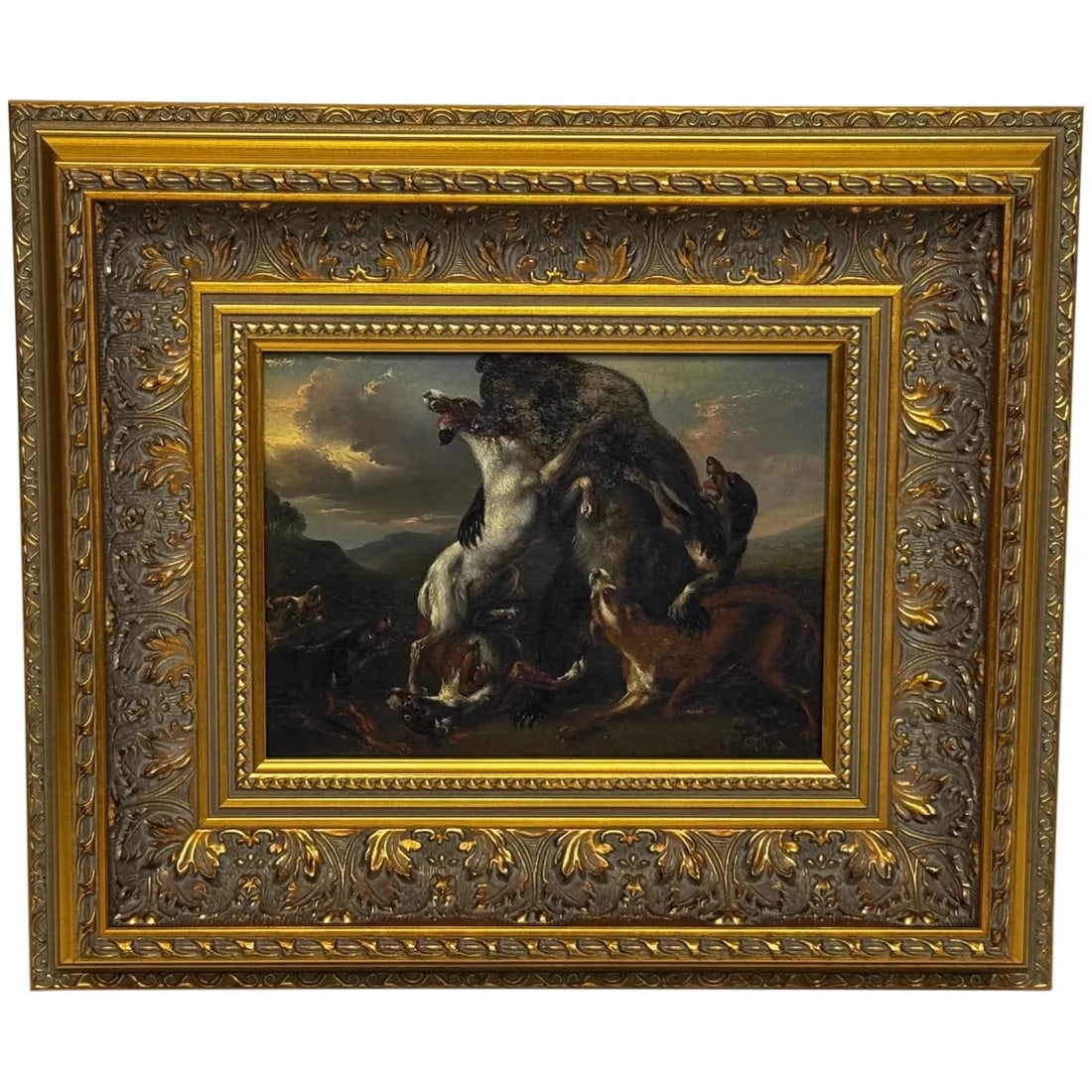 19th Century Manner of Richard Ansdell "At Bay: A Bear and Hounds Mortal Combat" (1 of 20)