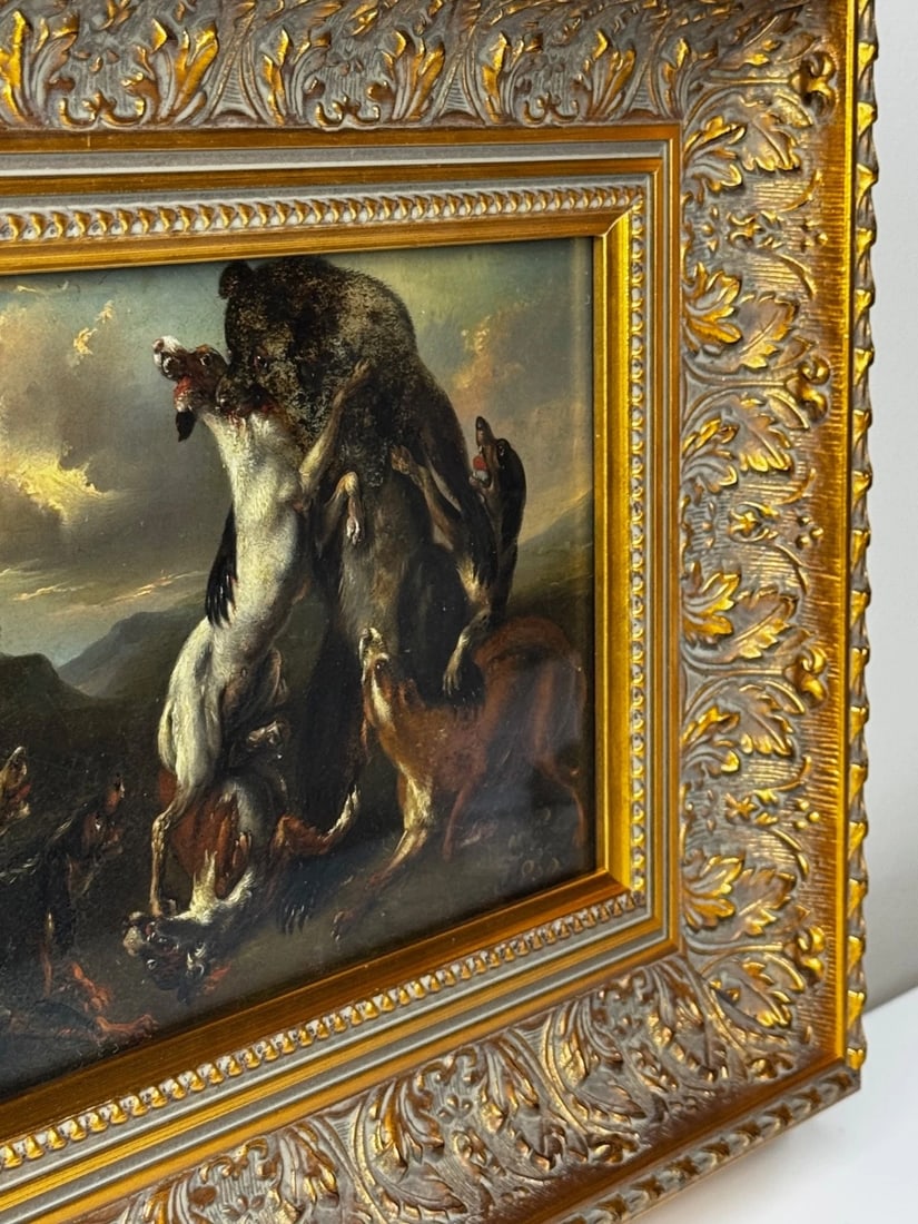 19th Century Manner of Richard Ansdell "At Bay: A Bear and Hounds Mortal Combat" - 4