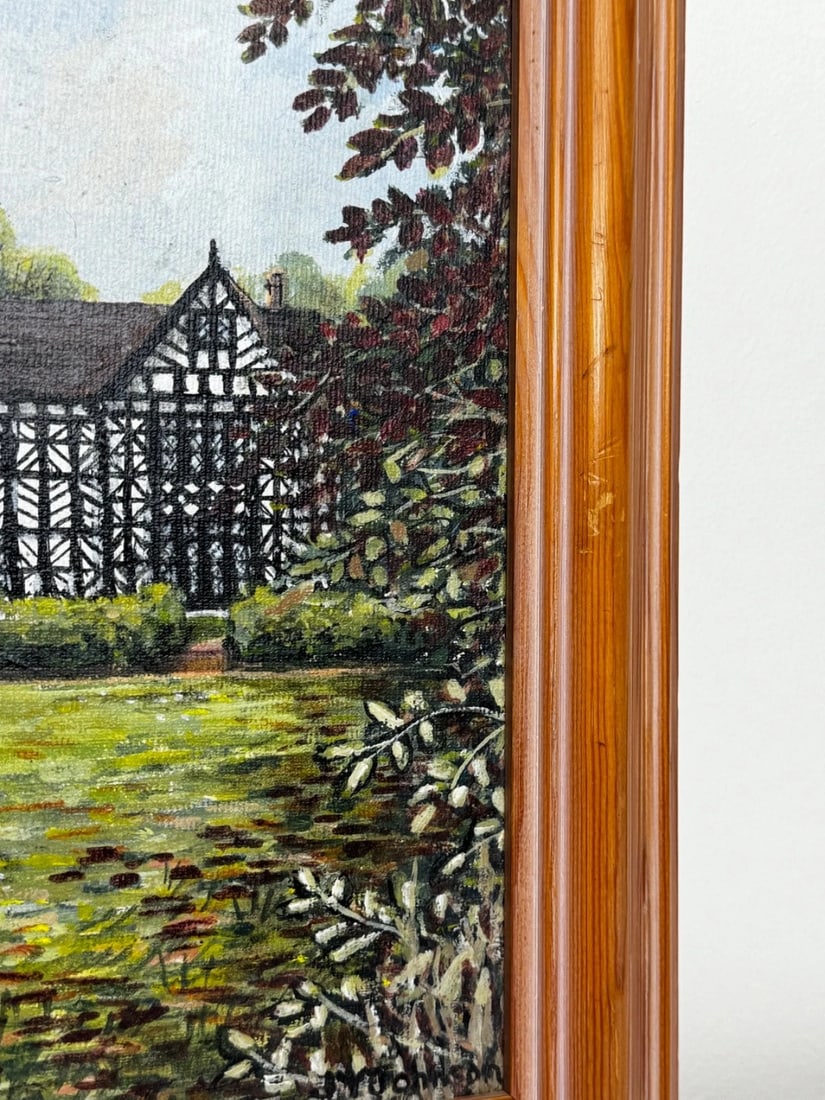 British Oil Painting Historic Speke Hall Tudor Manor House After Thomas Allom - 11