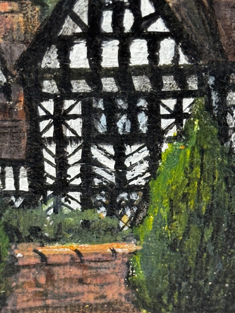 British Oil Painting Historic Speke Hall Tudor Manor House After Thomas Allom - 20