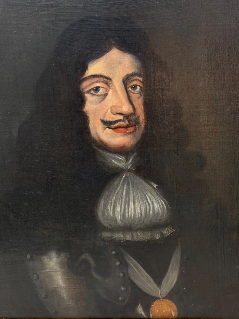 Oil Portrait of King Charles II Wearing the Royal Garter After Sir Peter Lily - 2