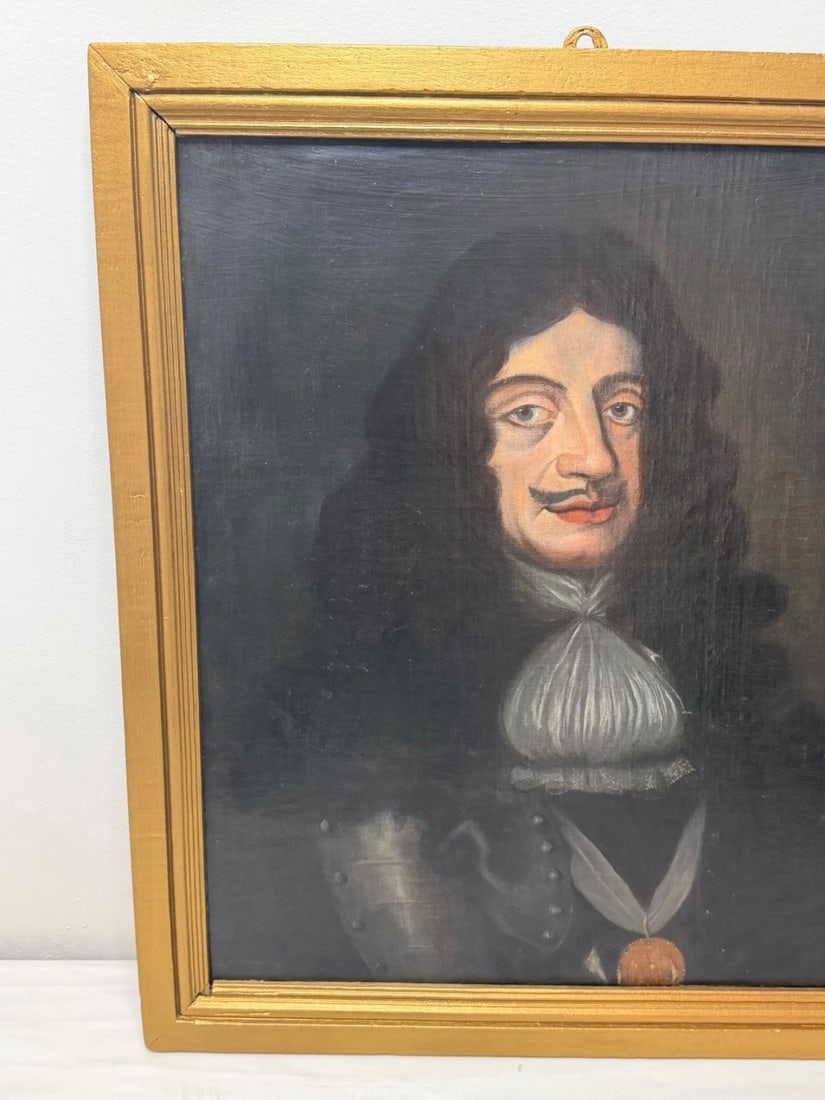 Oil Portrait of King Charles II Wearing the Royal Garter After Sir Peter Lily - 6