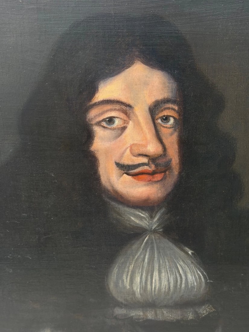 Oil Portrait of King Charles II Wearing the Royal Garter After Sir Peter Lily - 8
