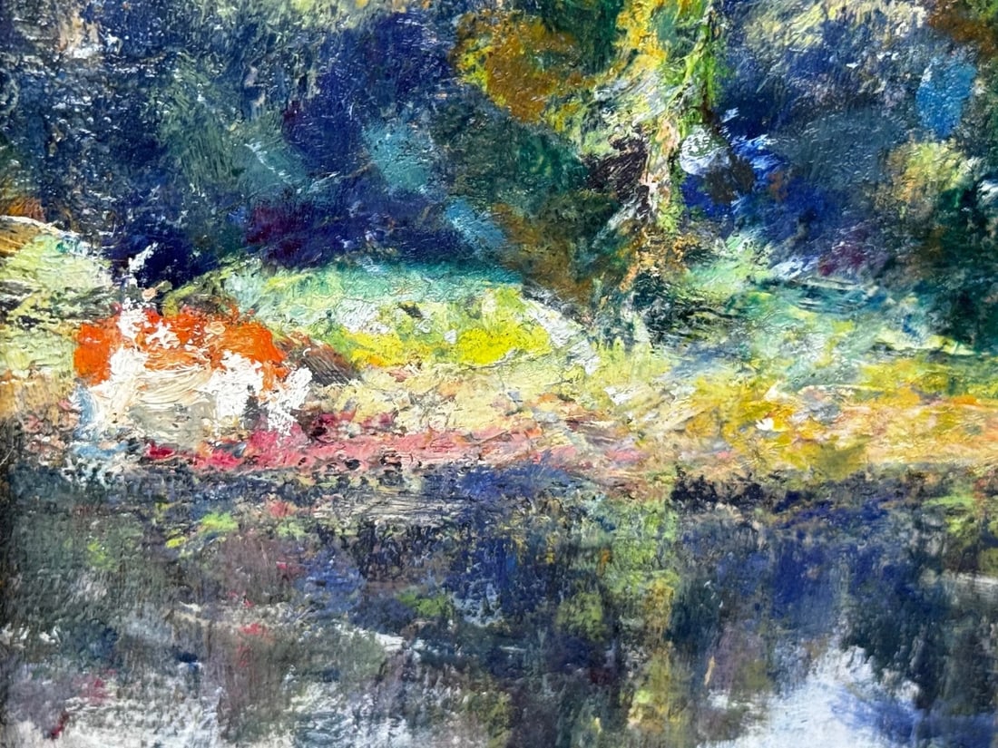 Oil Painting Fisherman On River Orne Normandy France By André Prévot-Valéri - 12