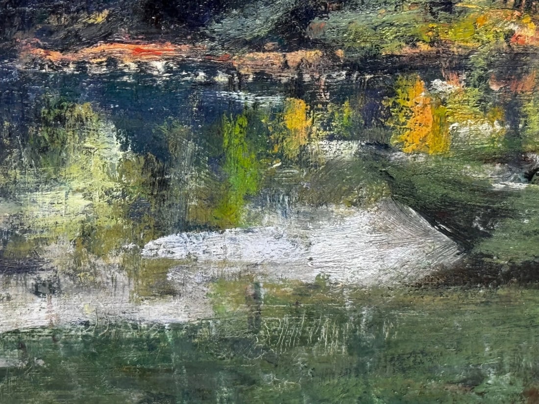 Oil Painting Fisherman On River Orne Normandy France By André Prévot-Valéri - 19