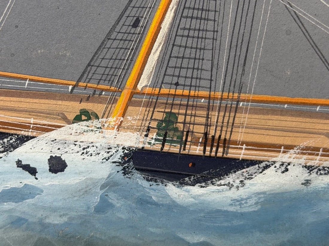 ⚓ S.S. Livornese in Heavy Seas Steam Ship Portrait Attributed to Luca Papaluca - 16