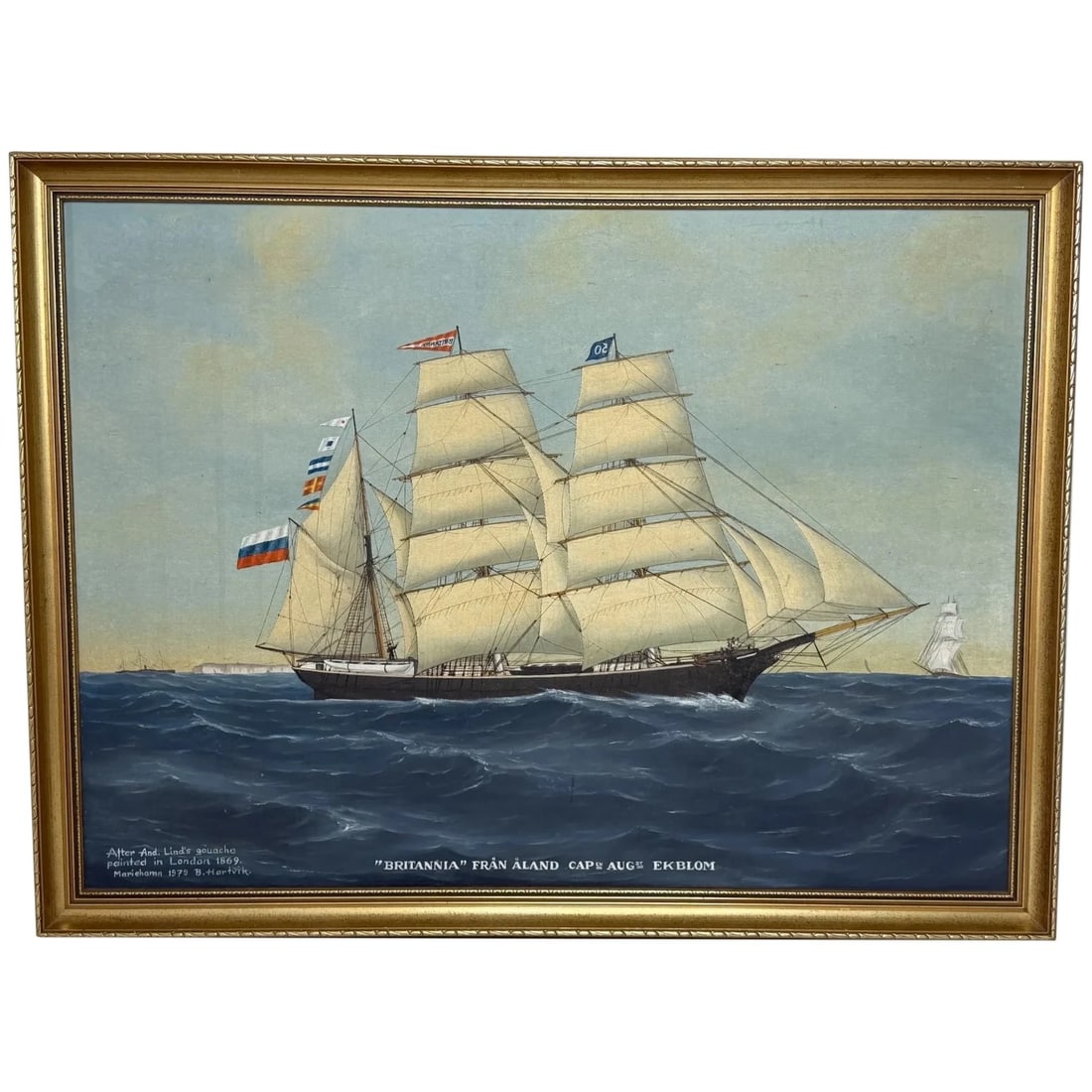 Baltic Barque Ship Britannia Of Åland Under Full Sail — Capt. August Ekblom (1 of 20)