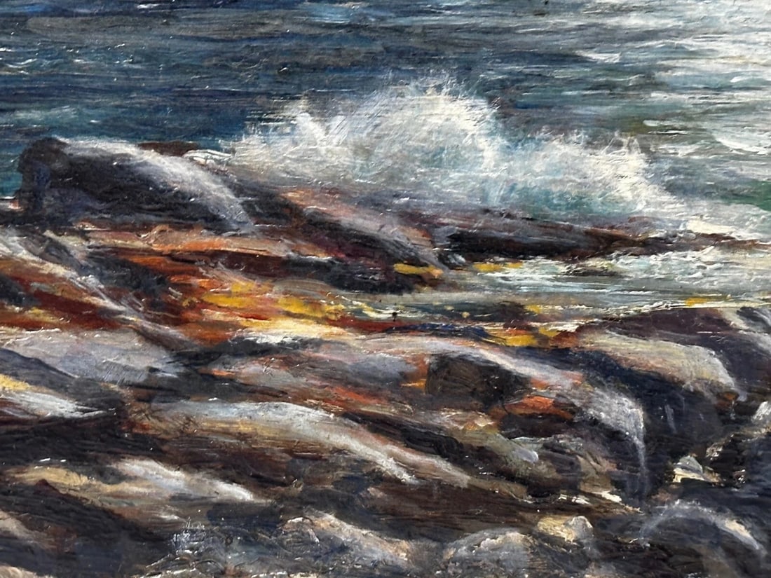 19th Century Marine Oil Painting Spanish Head, Isle of Man By Arthur Cox - 10