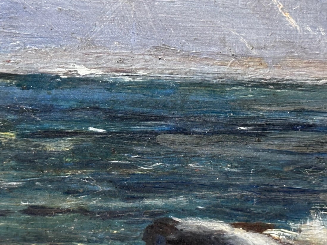 19th Century Marine Oil Painting Spanish Head, Isle of Man By Arthur Cox - 14