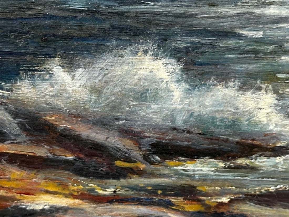 19th Century Marine Oil Painting Spanish Head, Isle of Man By Arthur Cox - 15