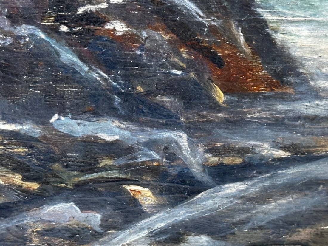 19th Century Marine Oil Painting Spanish Head, Isle of Man By Arthur Cox - 18