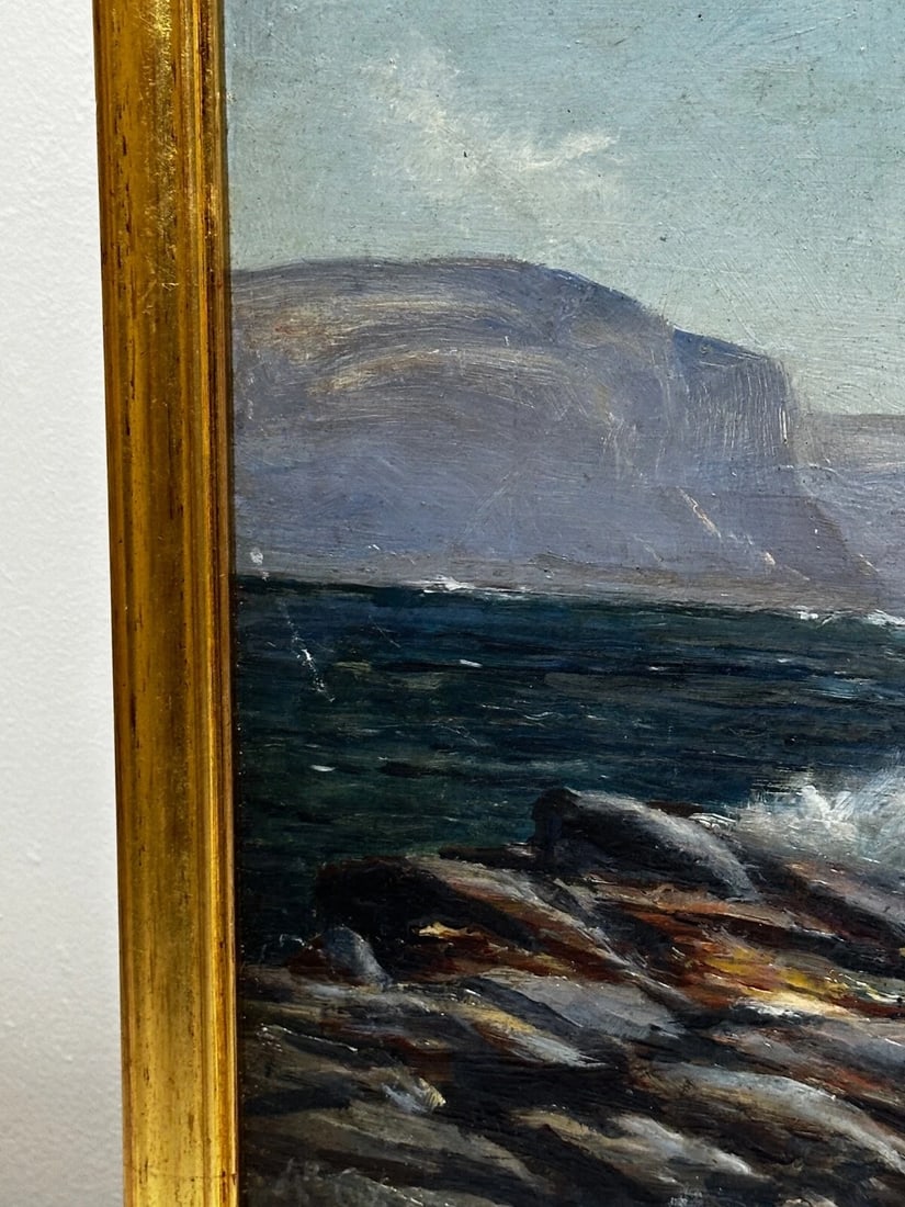19th Century Marine Oil Painting Spanish Head, Isle of Man By Arthur Cox - 4
