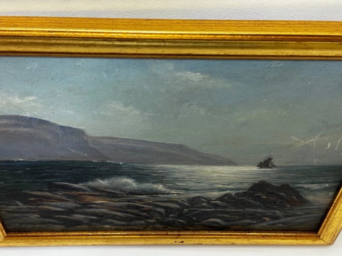 19th Century Marine Oil Painting Spanish Head, Isle of Man By Arthur Cox - 6