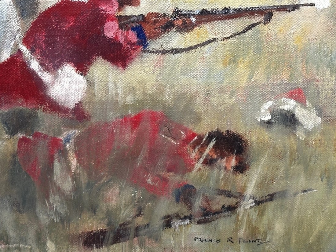 Oil Painting Military Battle Kam Dakkha 2nd Afghan War By Francis Russell Flint - 19