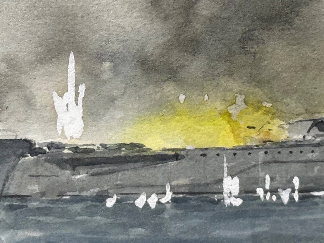 Naval Battle Operation Ten-Go Painting Sinking Of Battleship Yamato April 1945 - 17