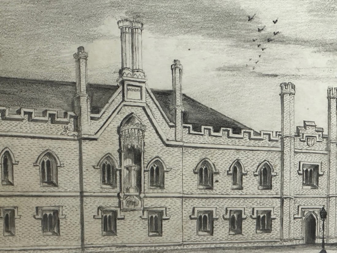 Drawing Gisborne Court Peterhouse Cambridge in the manner Joseph Michael Gandy - 10