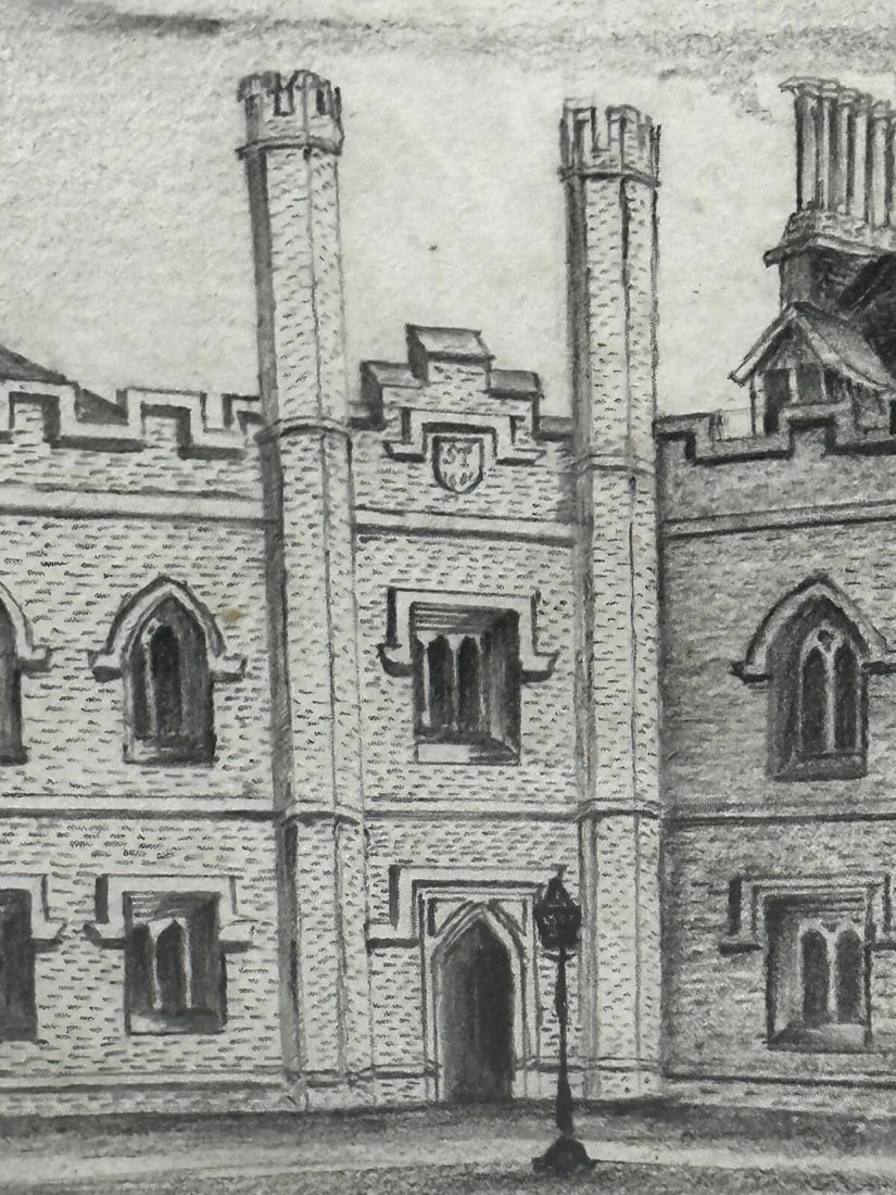 Drawing Gisborne Court Peterhouse Cambridge in the manner Joseph Michael Gandy - 11