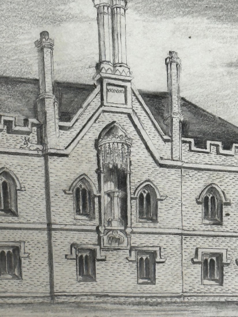 Drawing Gisborne Court Peterhouse Cambridge in the manner Joseph Michael Gandy - 13