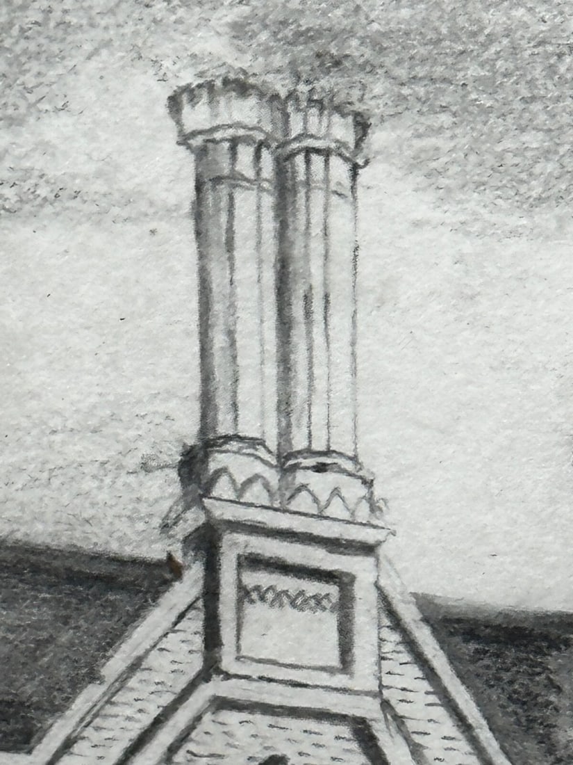 Drawing Gisborne Court Peterhouse Cambridge in the manner Joseph Michael Gandy - 14
