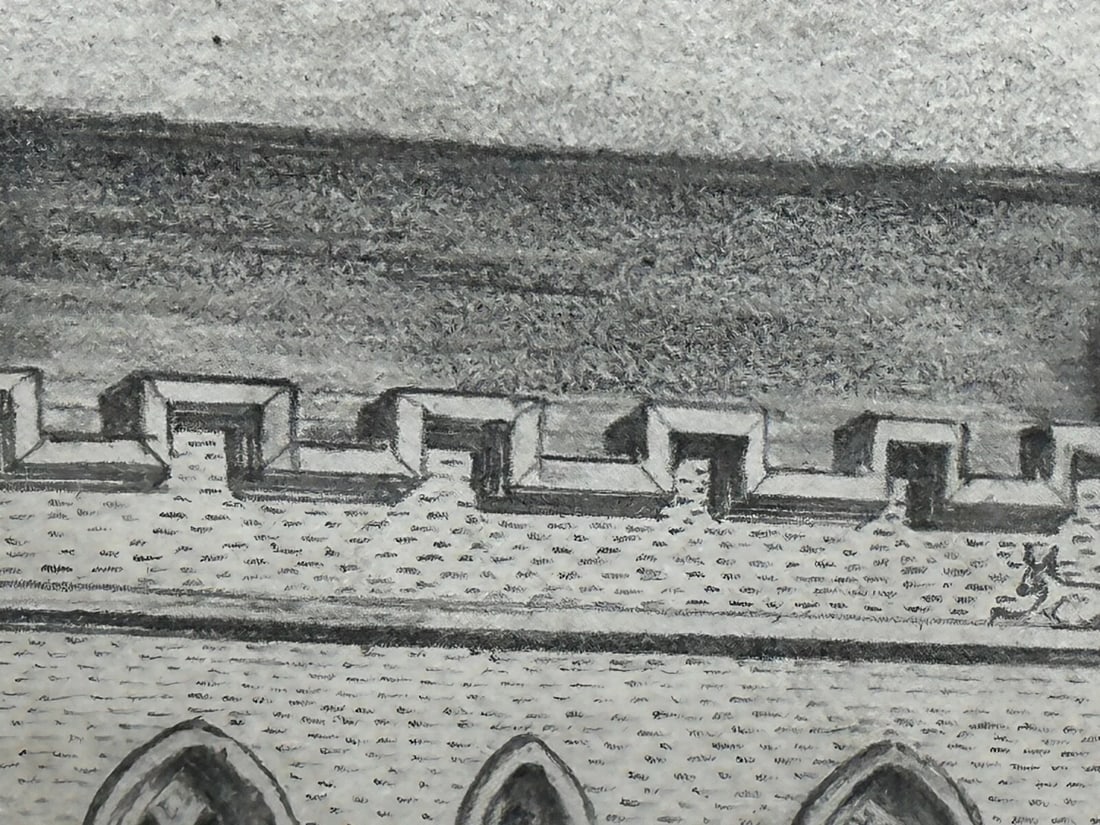 Drawing Gisborne Court Peterhouse Cambridge in the manner Joseph Michael Gandy - 15