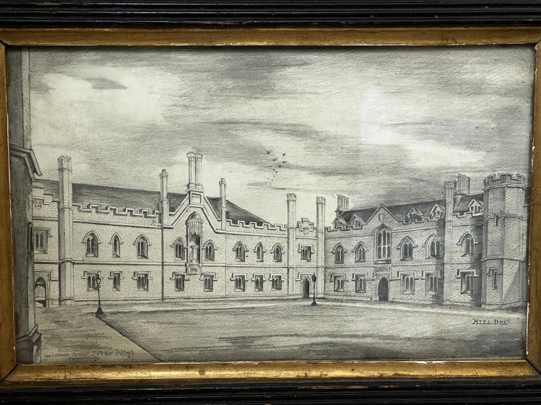 Drawing Gisborne Court Peterhouse Cambridge in the manner Joseph Michael Gandy - 2