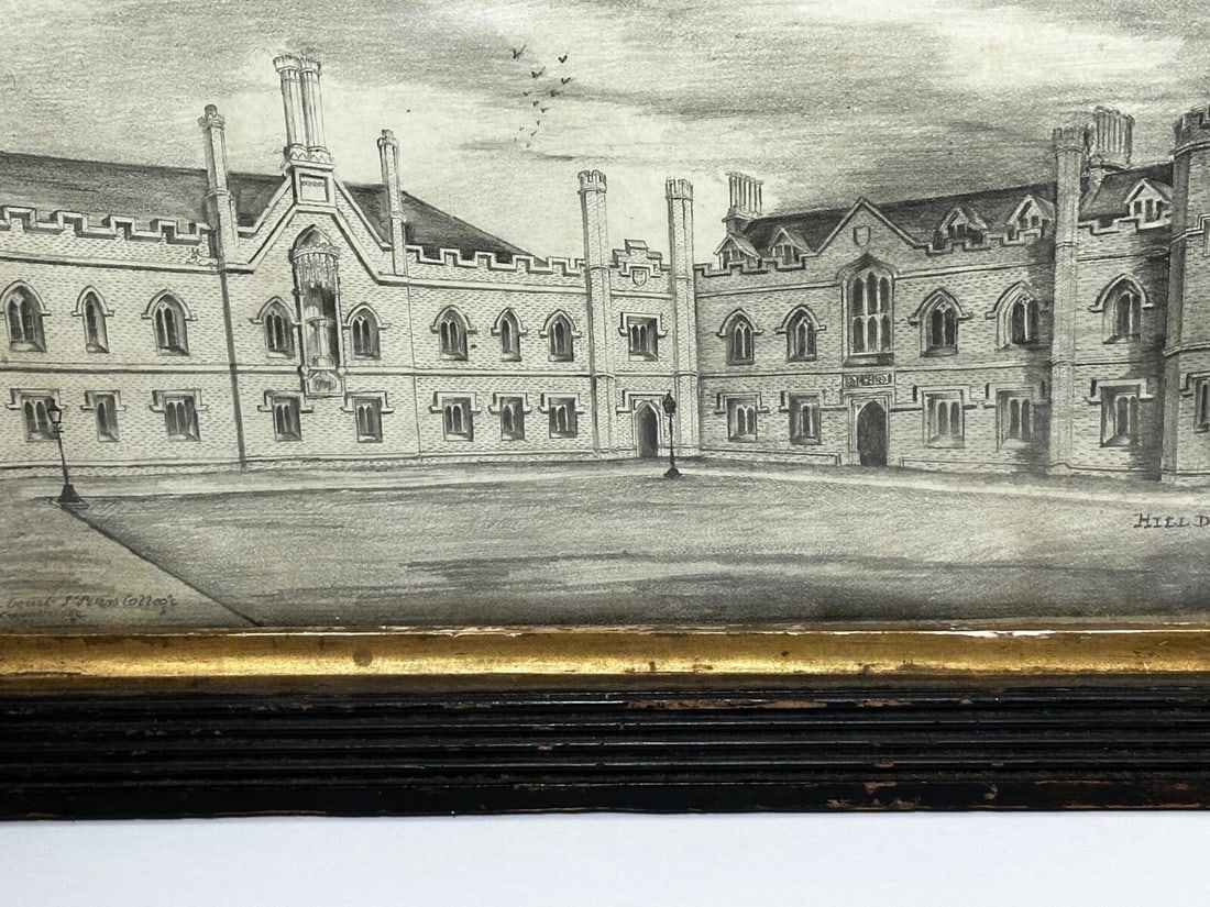 Drawing Gisborne Court Peterhouse Cambridge in the manner Joseph Michael Gandy - 3