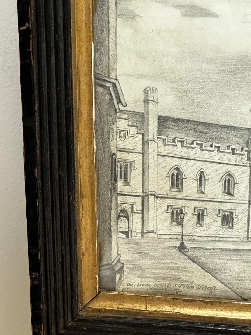 Drawing Gisborne Court Peterhouse Cambridge in the manner Joseph Michael Gandy - 5