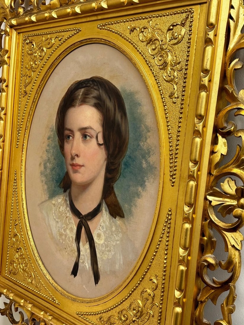 Important Victorian Oil Portrait Lady Sarah Sophia Wood née Clark By John Wood - 6
