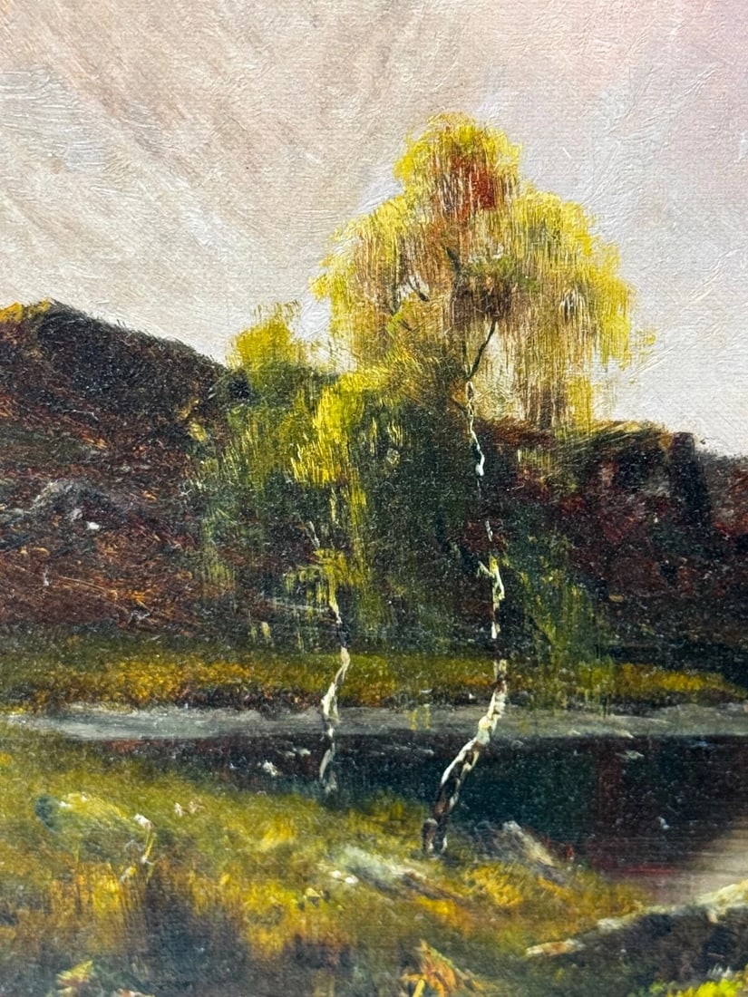 Lake Windermere Glowing Sunset Landscape Oil by Alfred de Breanski Jr C1920 - 14