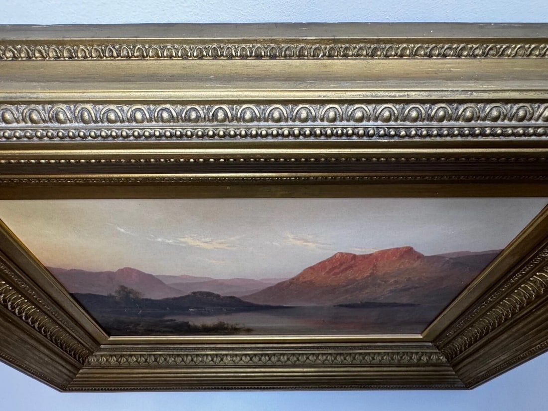 Lake Windermere Glowing Sunset Landscape Oil by Alfred de Breanski Jr C1920 - 7