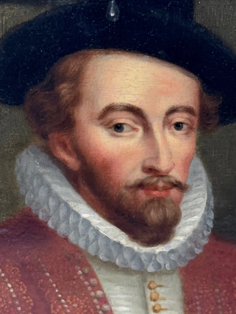 Oil Portrait of Sir Walter Raleigh In the Manner of Hans Holbein the Younger - 5