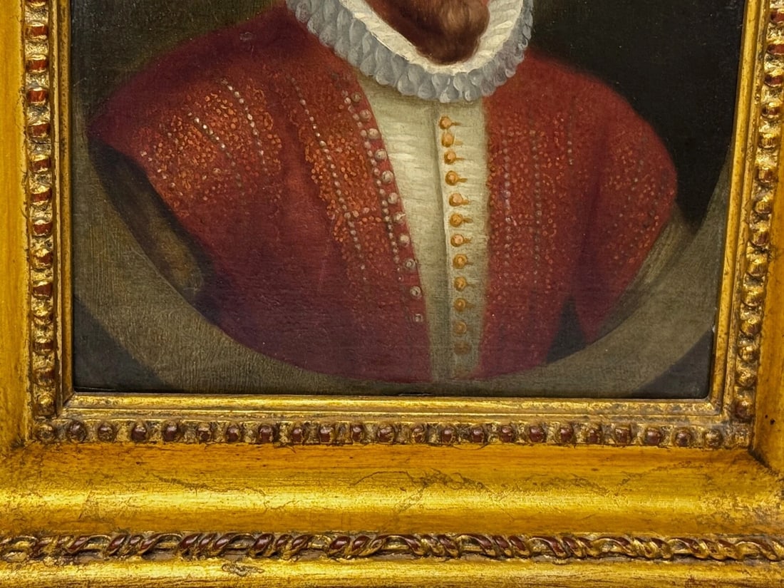 Oil Portrait of Sir Walter Raleigh In the Manner of Hans Holbein the Younger - 9