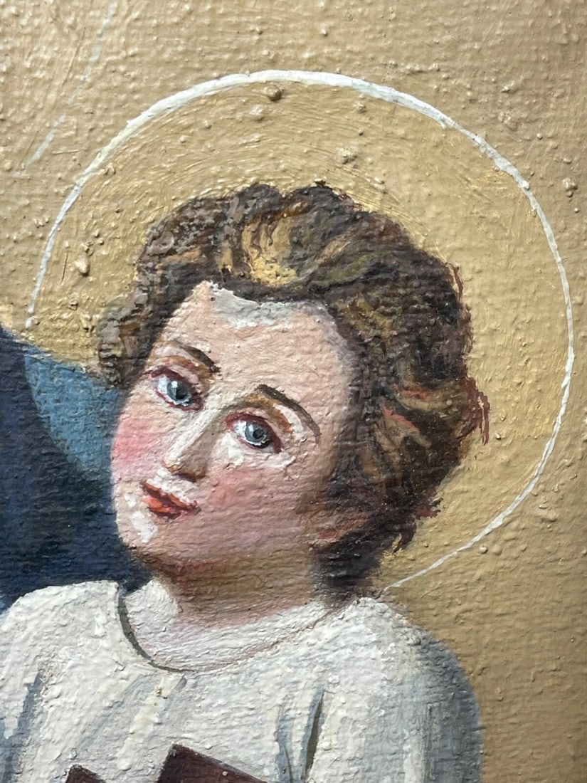 After Rome’s Madonna del Popolo Large Madonna & Child Icon Oil Portrait - 7